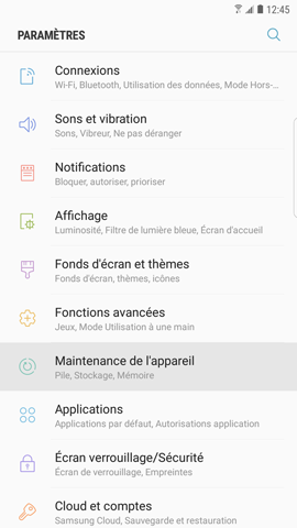 Galaxy S6 edge: Fonction maintenance de l'appareil (SM-G925W)
