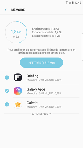 Galaxy S6 edge: Fonction maintenance de l'appareil (SM-G925W)