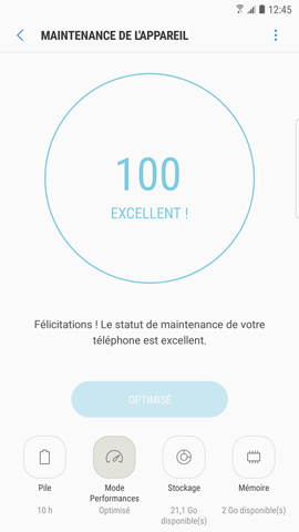 Galaxy S6 edge: Fonction maintenance de l'appareil (SM-G925W)