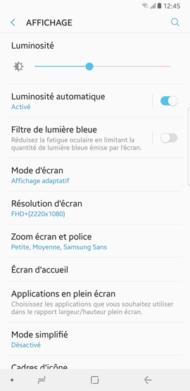 Galaxy Note8: Style et taille de la police (SM-N950W)
