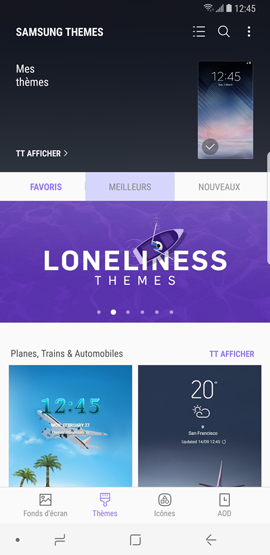 Galaxy Note8: Télécharger et installer un thème (SM-N950W)