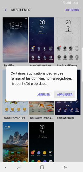 Galaxy Note8: Télécharger et installer un thème (SM-N950W)