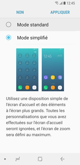 Comment activer ou désactiver le Mode Simplifié sur mon Samsung Galaxy Note 8 ?