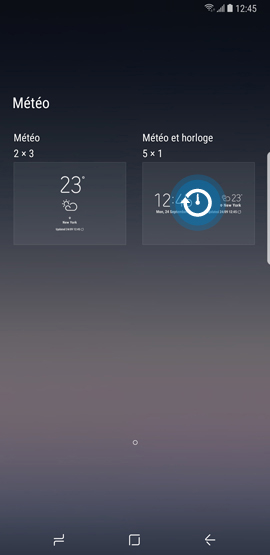 Galaxy Note8: Ajouter le widget Météo et horloge sur l'écran d'accueil (SM-N950W)