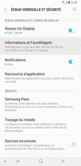 Galaxy Note8: Modifier le type de verrouillage de l'écran (SM-N950W)