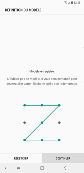 Galaxy Note8: Type de verrouillage « Modèle » (SM-N950W)