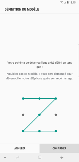 Galaxy Note8: Type de verrouillage « Modèle » (SM-N950W)