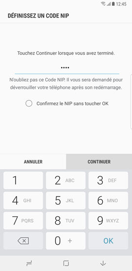 Comment activer et utiliser le verrouillage à «Code PIN» sur mon Samsung Galaxy Note 8 ?