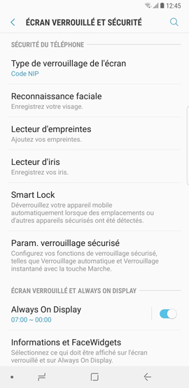 Comment activer et utiliser le verrouillage à «Code PIN» sur mon Samsung Galaxy Note 8 ?