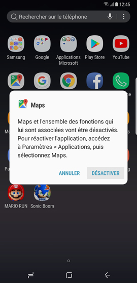 Comment désinstaller ou désactiver les applications présentes sur mon Galaxy Note 8 ?