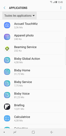 Comment désinstaller ou désactiver les applications présentes sur mon Galaxy Note 8 ?