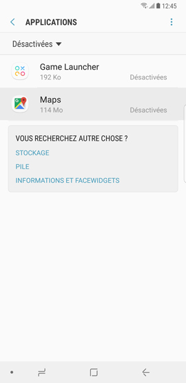 Comment désinstaller ou désactiver les applications présentes sur mon Galaxy Note 8 ?