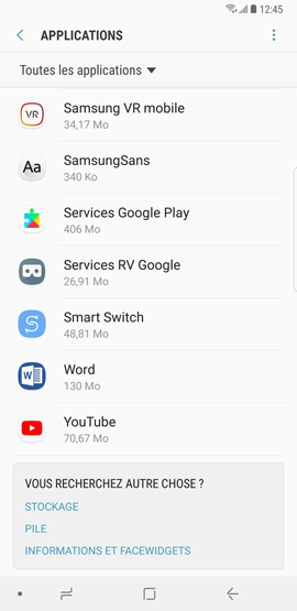 Comment désinstaller ou désactiver les applications présentes sur mon Galaxy Note 8 ?