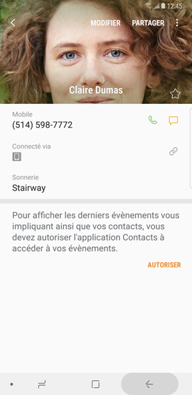 Galaxy Note8: Attribuer une sonnerie différente à chaque contact (SM-N950W)