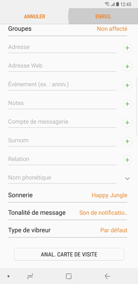 Galaxy Note8: Attribuer une sonnerie différente à chaque contact (SM-N950W)