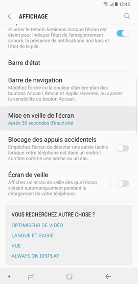 Mise en veille de l’écran 3