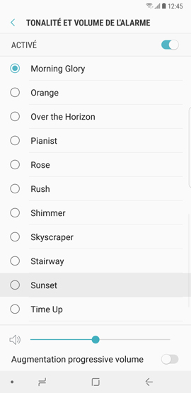 Galaxy Note8: Alarme de réveil (SM-N950W)