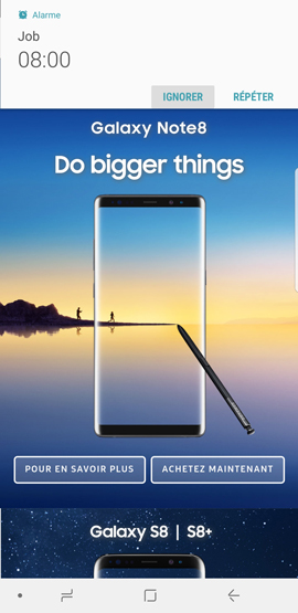 Galaxy Note8: Alarme de réveil (SM-N950W)