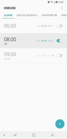 Galaxy Note8: Alarme de réveil (SM-N950W)
