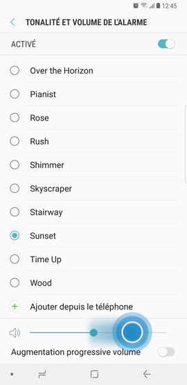 Galaxy Note8: Alarme de réveil (SM-N950W)