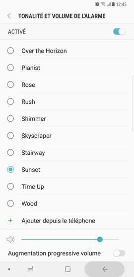 Galaxy Note8: Alarme de réveil (SM-N950W)