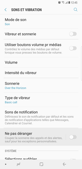 Galaxy Note8: Alarme de réveil (SM-N950W)