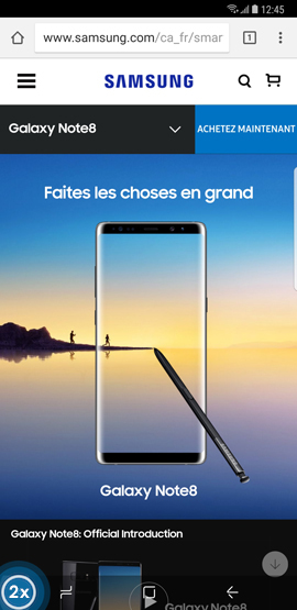 Comment afficher ou masquer la barre de navigation de mon Samsung Galaxy Note 8 ?