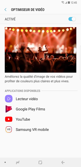 Activer la fonction optimiseur de vidéo 4