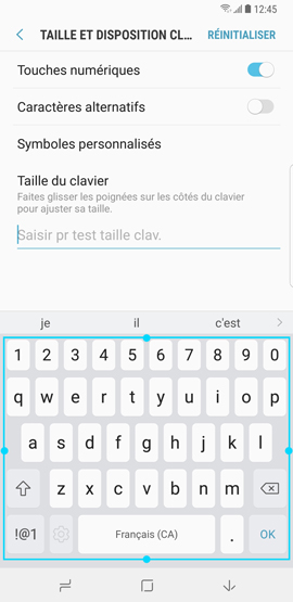 Modifier la taille du clavier virtuel 6