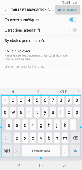 Modifier la taille du clavier virtuel 7