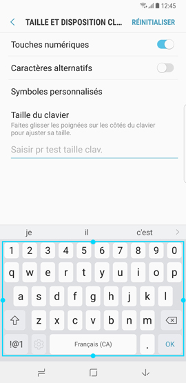 Modifier la taille du clavier virtuel 8