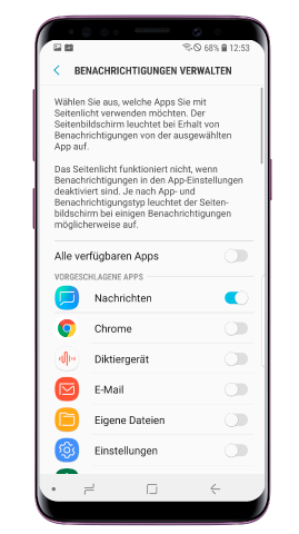 Faites glisser pour activer ou désactiver les applications que vous souhaitez visualiser dans la fenêtre pop-up