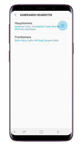 Sélectionnez « Appareil photo arrière »