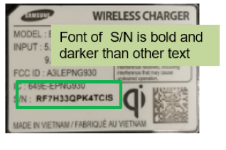 Étiquette numéro de série