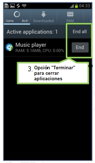 Galaxy S3 – Administrador de tareas