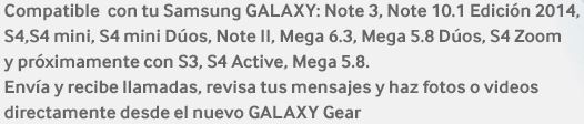 Galaxy Gear: Conectarse con un dispositivo móvil y compatibilidad