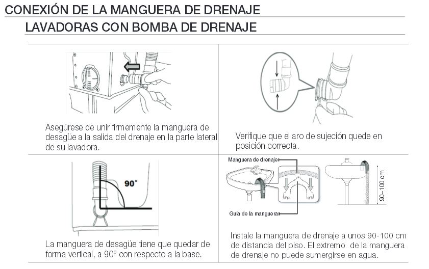 La lavadora se llena y bota el agua inmediatamente ¿Qué debo hacer?