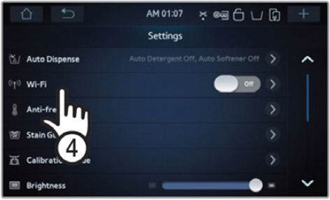 Configuración de su lavadora Wi-Fi con su Smartphone