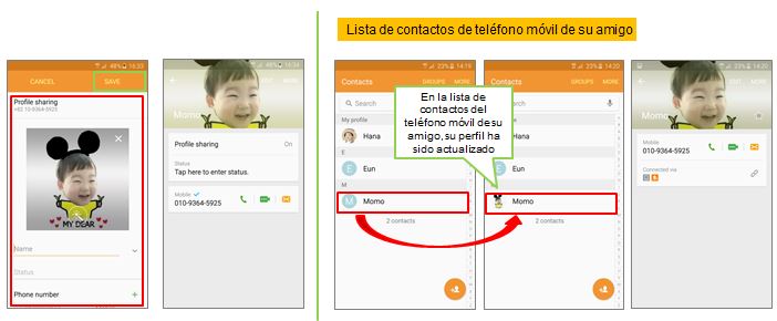 Galaxy S6: ¿Cómo puedo compartir mi perfil con los demás?
