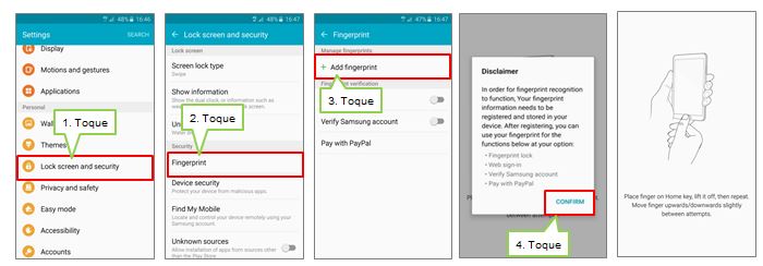Galaxy S6: ¿Cómo registro las huellas dactilares?