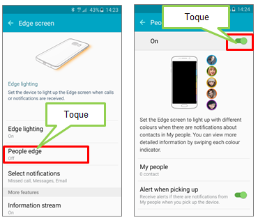 ¿Cómo utilizo la características de bordes de personas en la pantalla Edge?