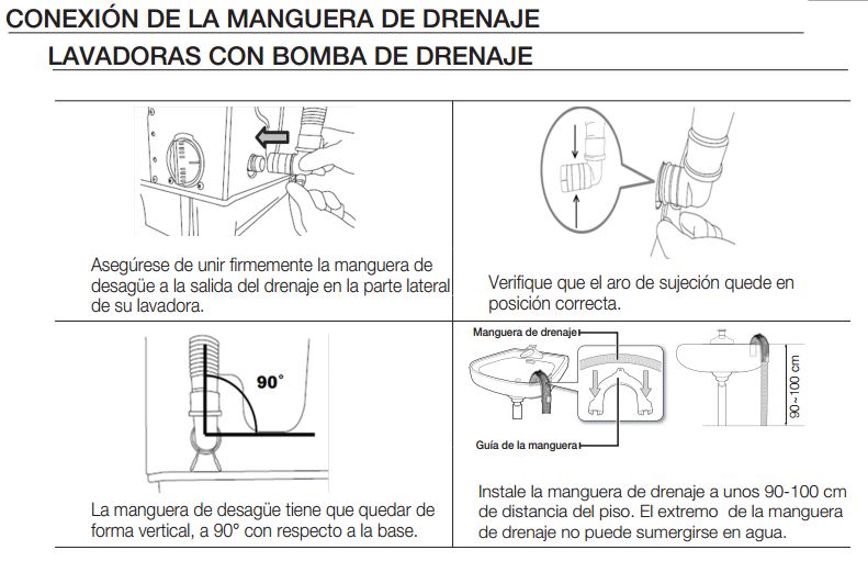 En mi lavadora ingresa el agua pero sale inmediatamente, ¿Qué debo hacer?