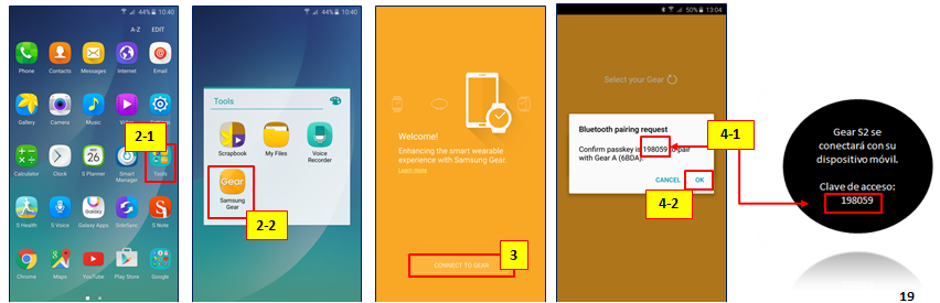 Gear S2 ¿Cómo conectar un dispositivo móvil al Gear S2?