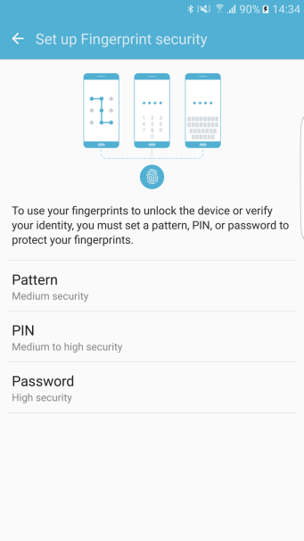 Galaxy S7: Al configurar pantalla con huella digital, este solicita PIN.¿Por qué es esto?