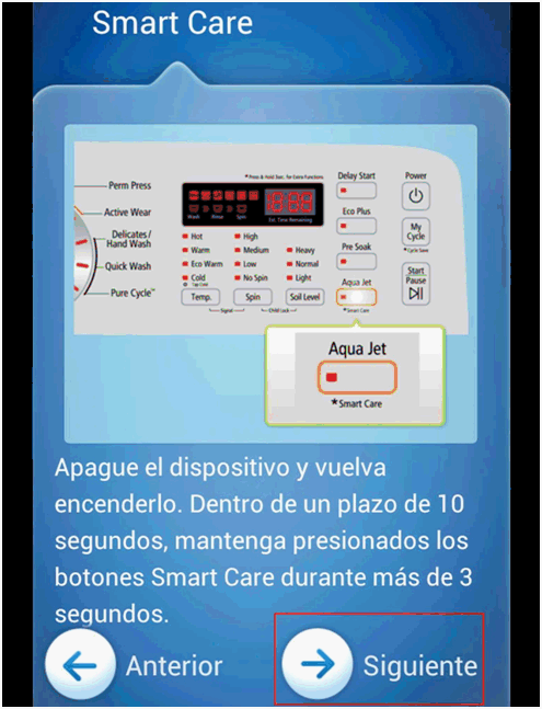 Utilización de programa Samsung Smart Washer / Dryer