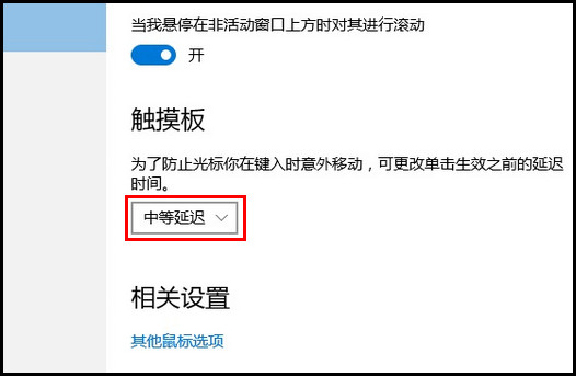 270E5K如何设置延迟触摸板?(Win 10)