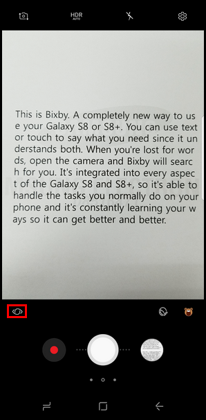 Samsung Galaxy S8+ SM-G9550(7.0)如何使用Bixby视觉检测并提取文本?