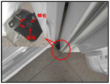 双开门大冰箱门高低不平。