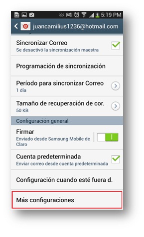 Configuración para que los SMS del teléfono lleguen a la bandeja del correo electrónico