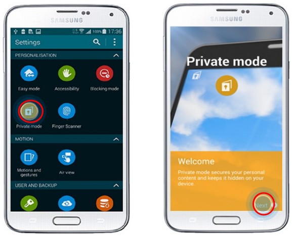 ¿Cómo activar el MODO PRIVADO en el Samsung Galaxy S5?